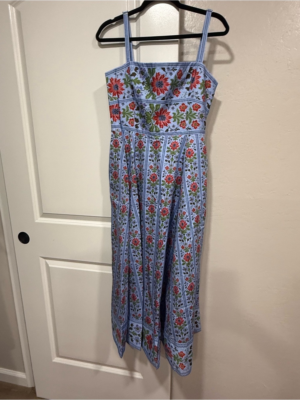 NWT Hill House Margot Midi Dress in Floral Block Stripe/Blue Multi - Picture 2 of 6